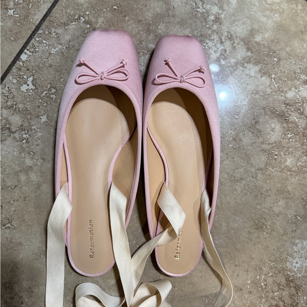 Reformation Megan Lace Up Ballet Flat - Picture 6 of 8